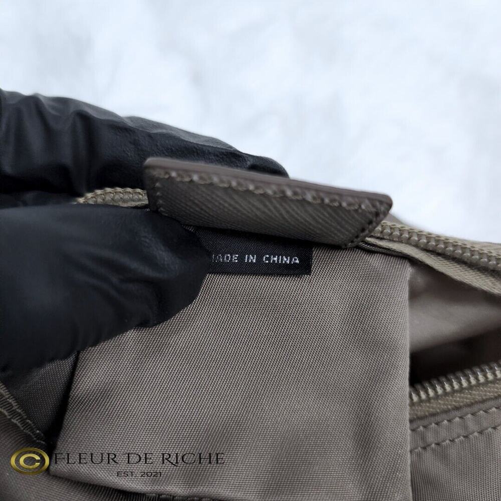 Prada Necessaire Tessuto Nylon Small Toiletry Clutch Case Gray Argilla 1NA011 - Picture 10 of 13